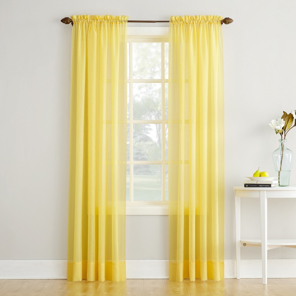 ⚡NO.‎ 918 Erica Crushed Sheer Voile Rod Pocket Curtain Panel, 51"x95"  (1) Panel